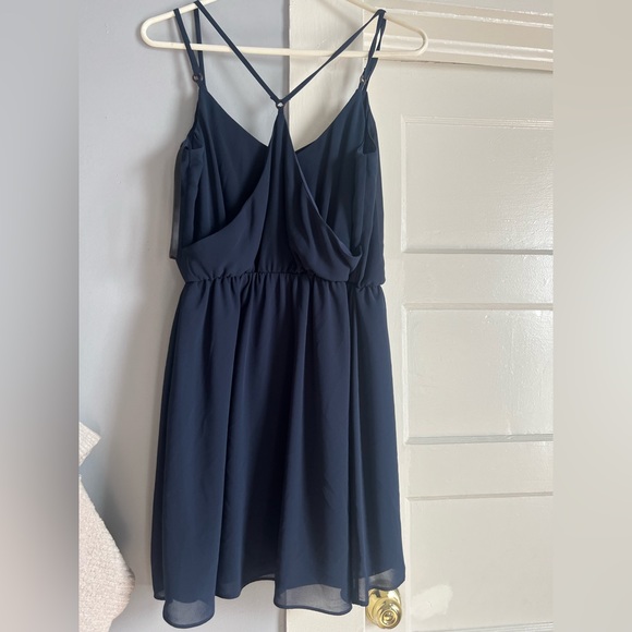 A. Byer navy blue spaghetti strap dress size small - Picture 2 of 3